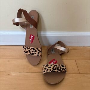 Steve Madden Leopard Print Sandals with Brown Straps